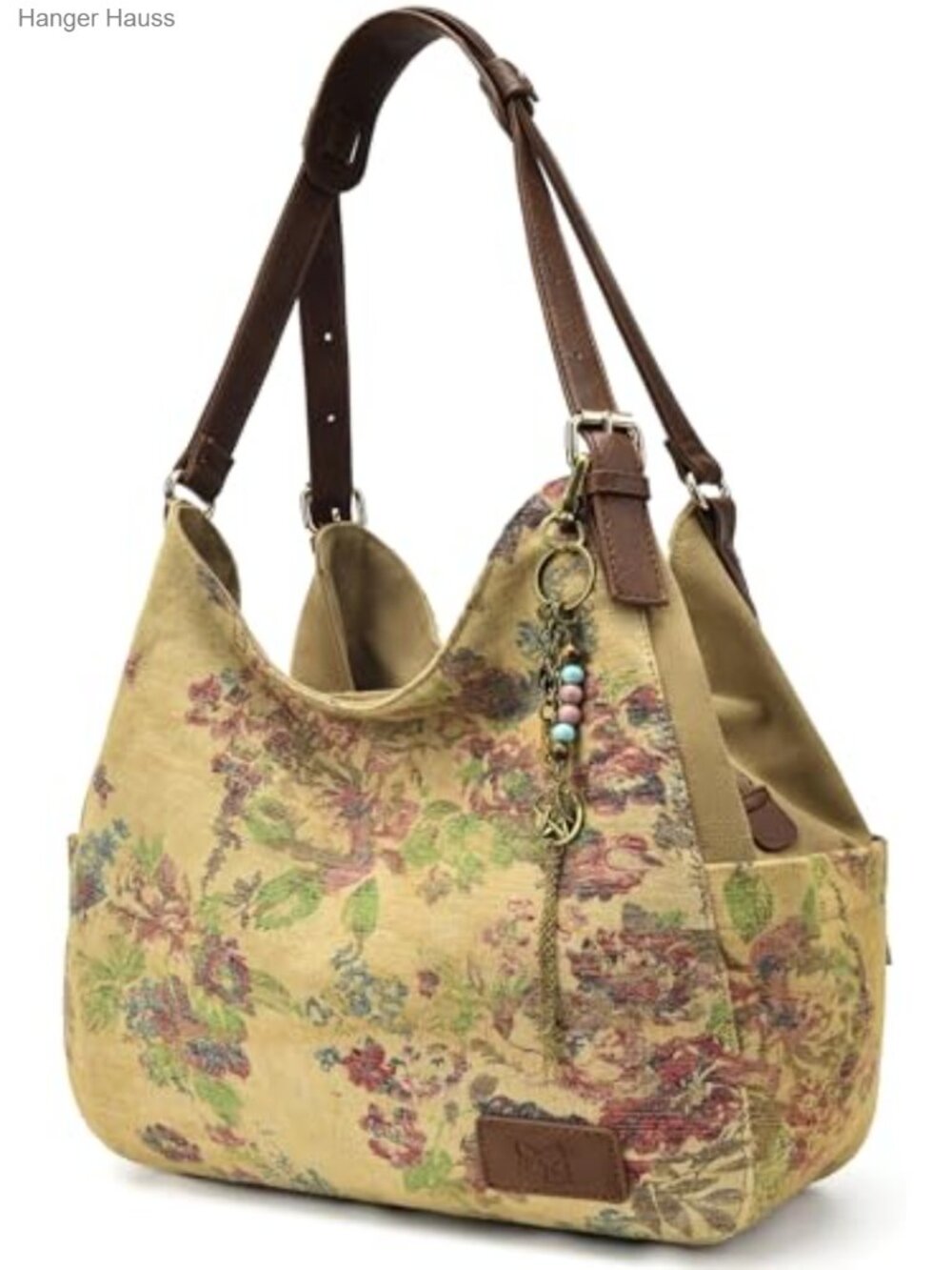 Canvas Hobo Purse Multi Pocket Tote Shoulder Bag Embroidery Ethnic Casual
